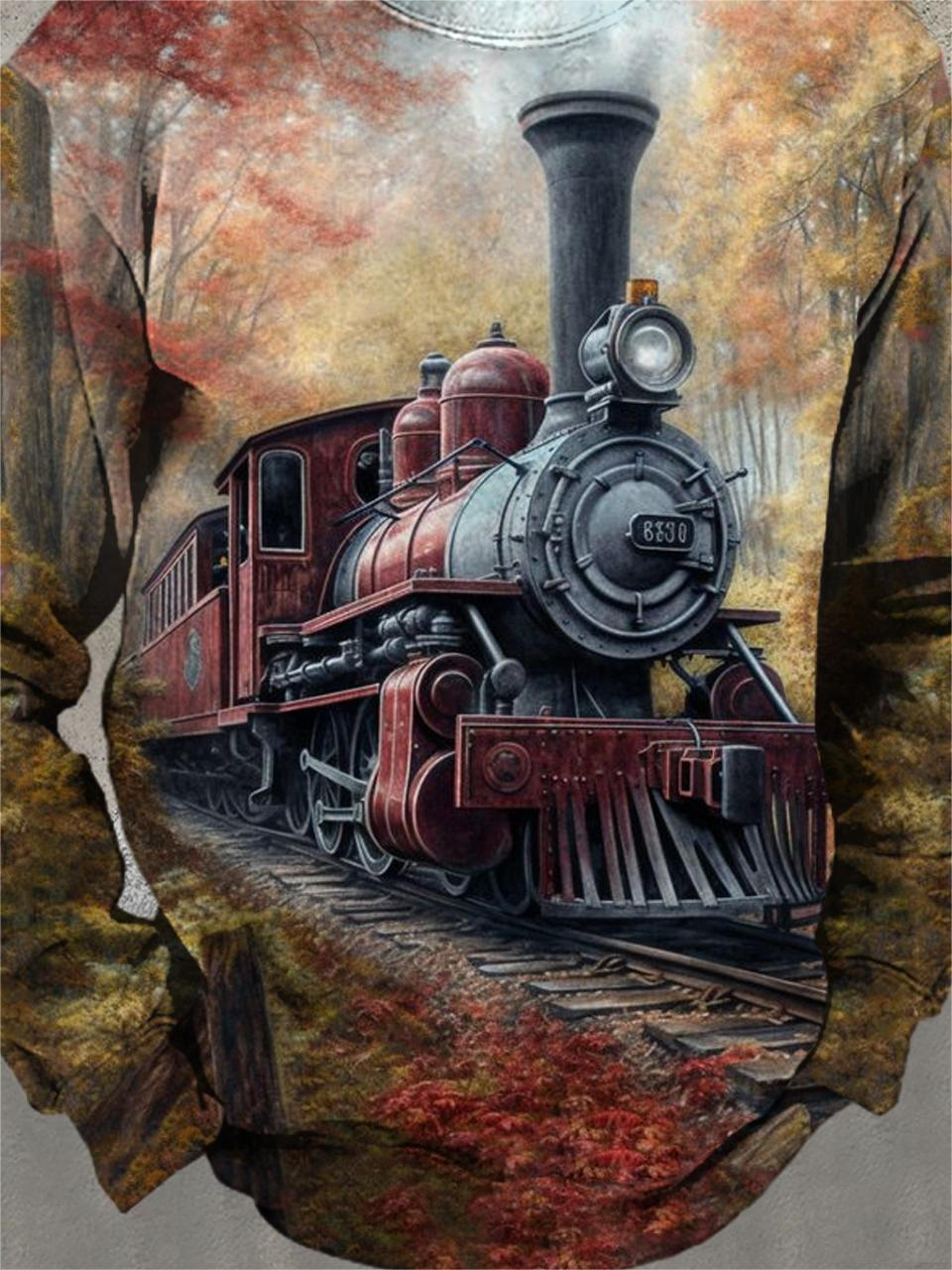 Train Round Neck Long Sleeve Men's Top