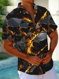 Art Hawaiian Casual Retro Short Sleeve Men's Shirts With Pocket