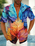 Art Hawaiian Casual Retro Short Sleeve Men's Shirts With Pocket