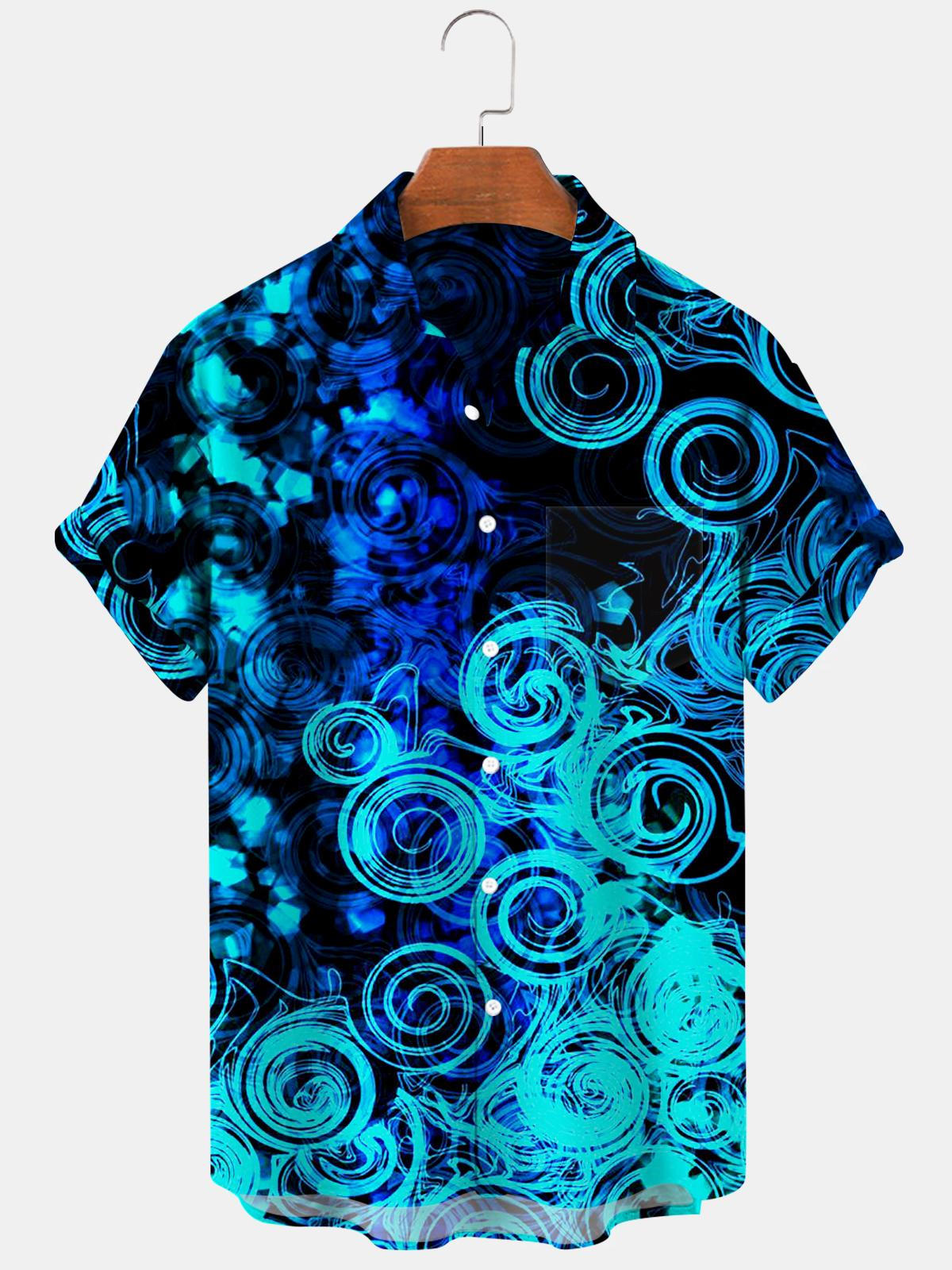 Abstract Gradient Men's Shirts With Pocket