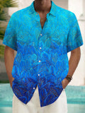 Hawaiian Leaf Short Sleeve Men's Shirts With Pocket