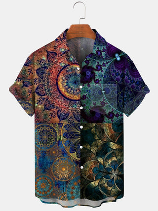 men's abstract print shirt front view