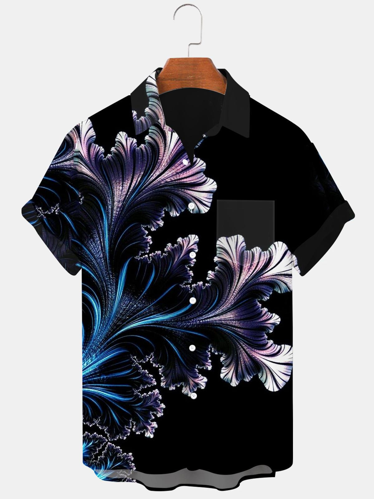 Flower Men's Shirts With Pocket