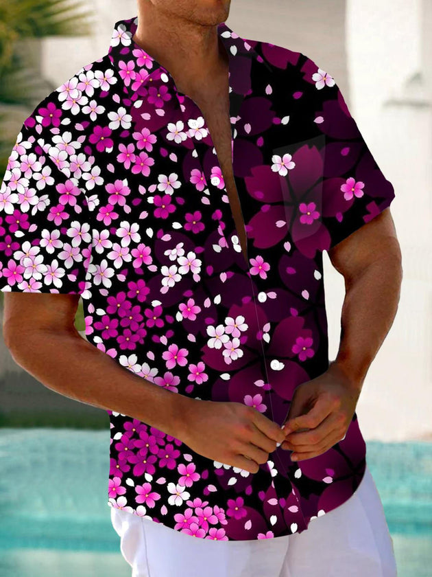 men's floral shirt front view