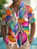 Art Hawaiian Casual Retro Short Sleeve Men's Shirts With Pocket