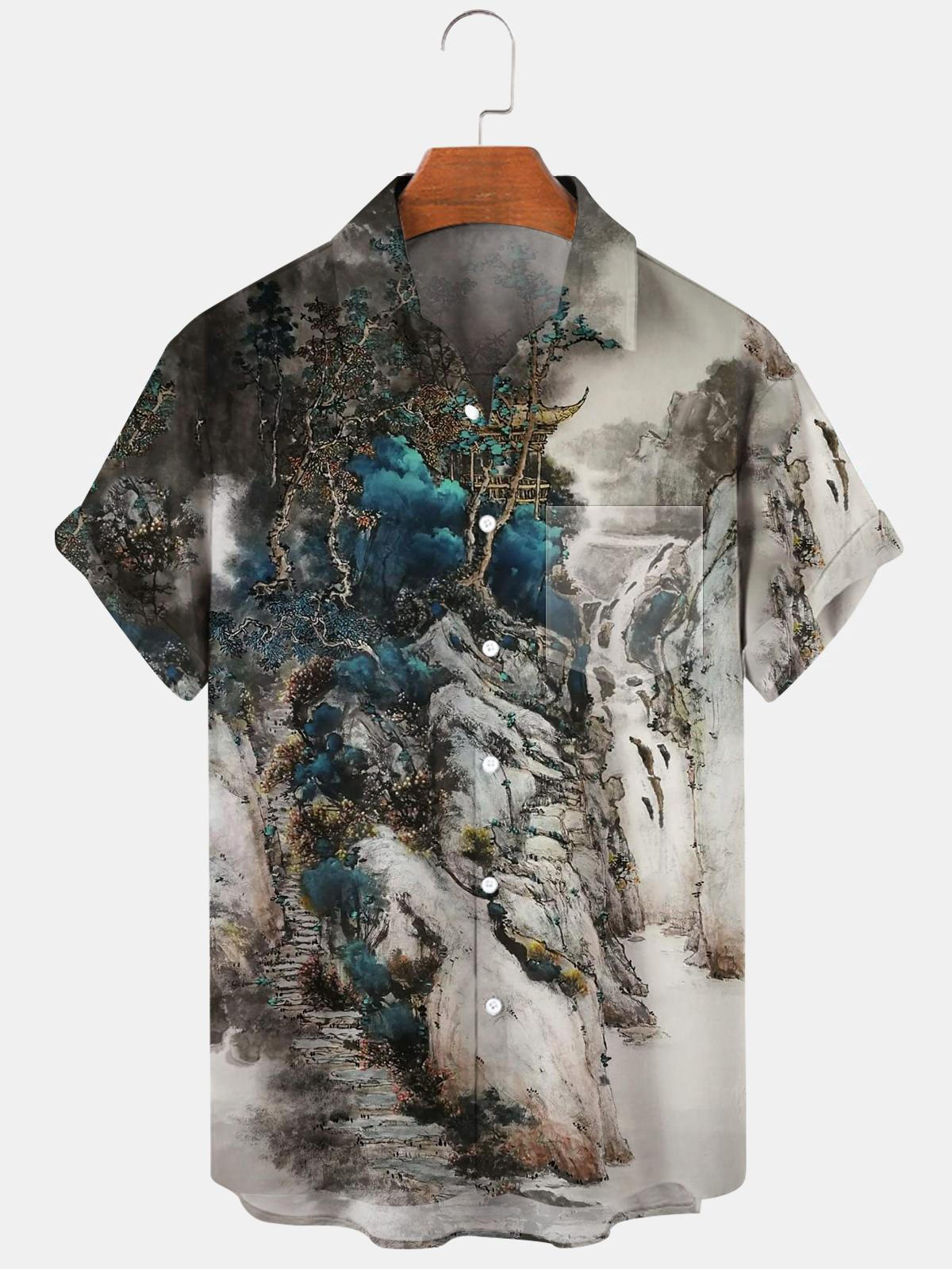 Mountain Tree Men's Shirts With Pocket