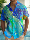 Art Hawaiian Casual Retro Short Sleeve Men's Shirts With Pocket