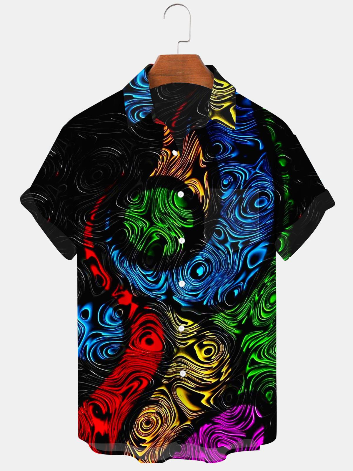 Abstract Men's Shirts With Pocket