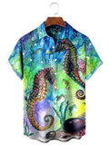 Seahorse Sea Hawaiian Men's Shirts With Pocket