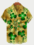 St.Patrick's Day Printed Hawaiian Short Sleeve Men's Shirts With Pocket