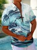 Art Hawaiian Casual Retro Short Sleeve Men's Shirts With Pocket