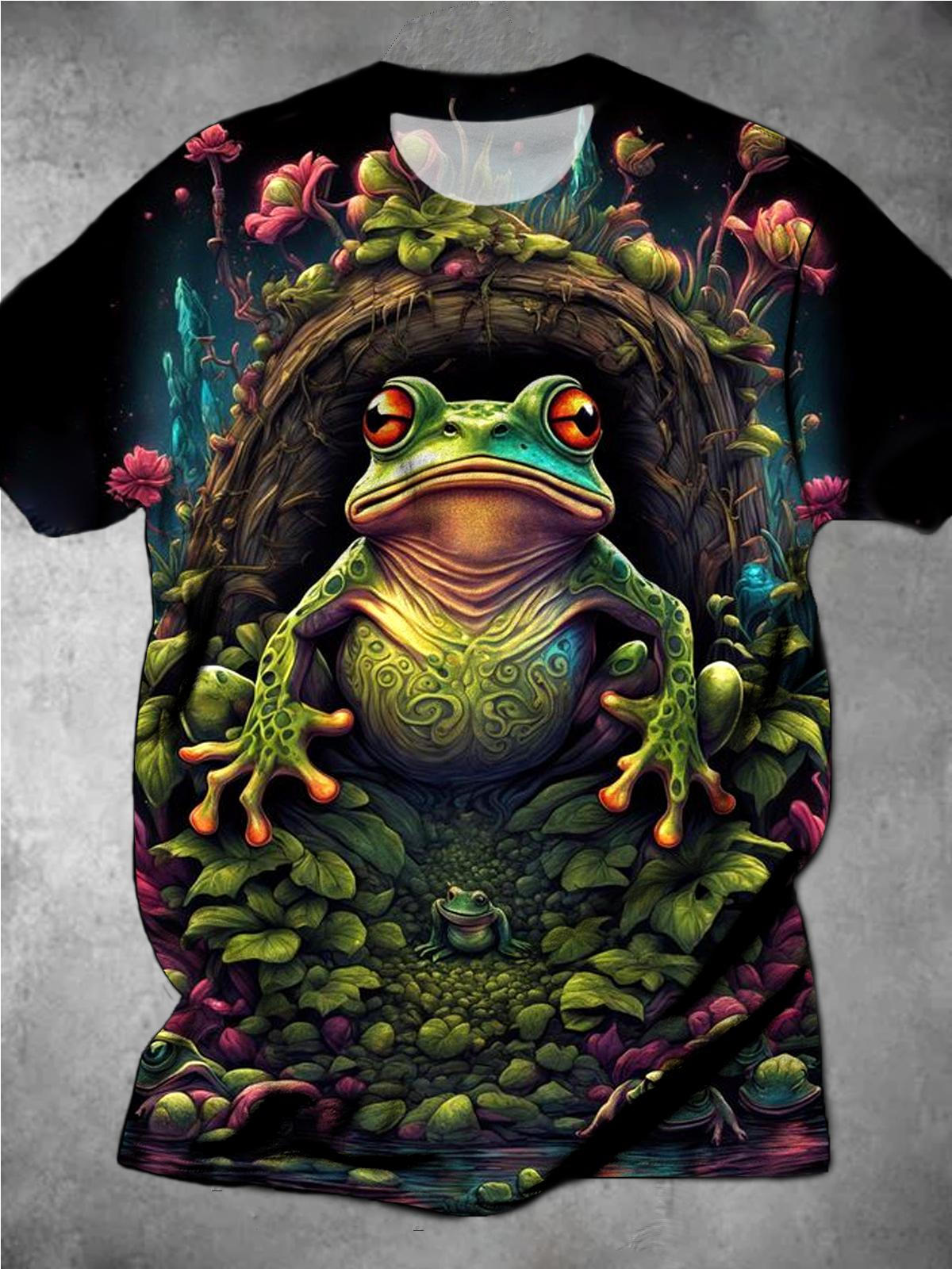 Frog Round Neck Short Sleeve Men's T-shirt