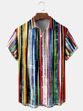 Color Stripes Men's Shirts With Pocket