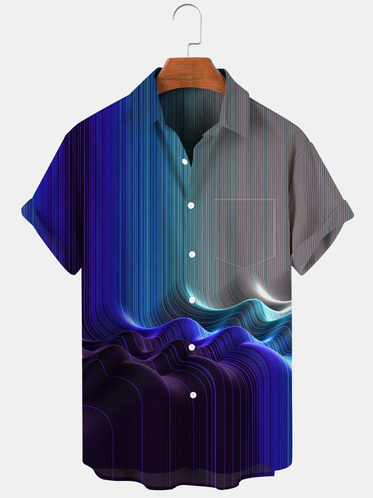 Geometry Short Sleeve Men's Shirts With Pocket