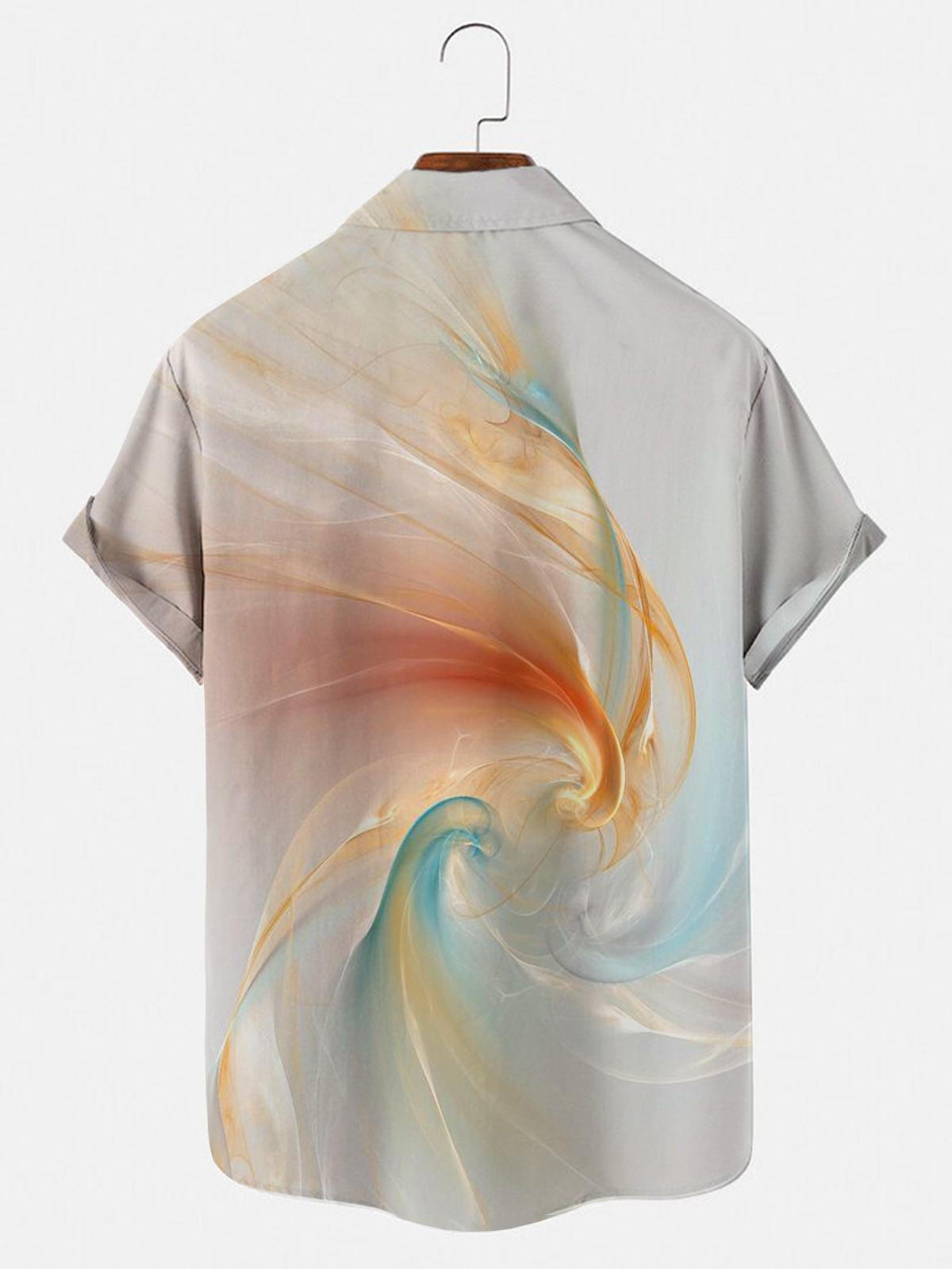 Abstract Men's Shirts With Pocket