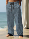 Plaid,Casual Men's Casual Elastic Waist Pants