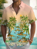 Hawaiian Short Sleeve Men's Shirts With Pocket