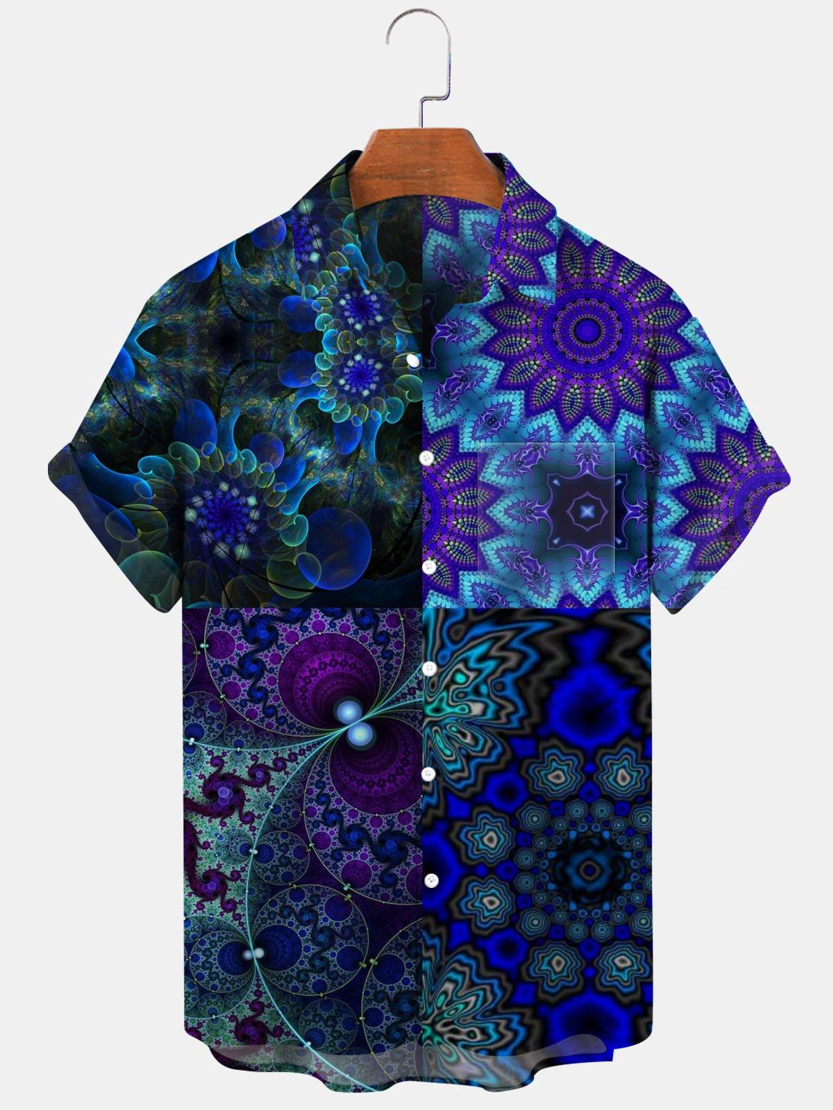 Abstract Men's Shirts With Pocket