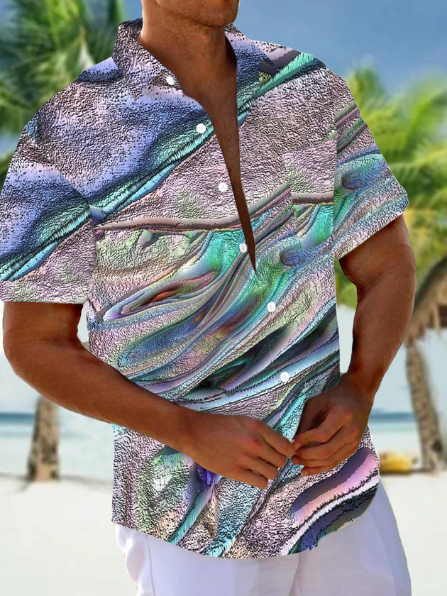 men's abstract print shirt front view
