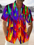 Art Hawaiian Casual Retro Short Sleeve Men's Shirts With Pocket