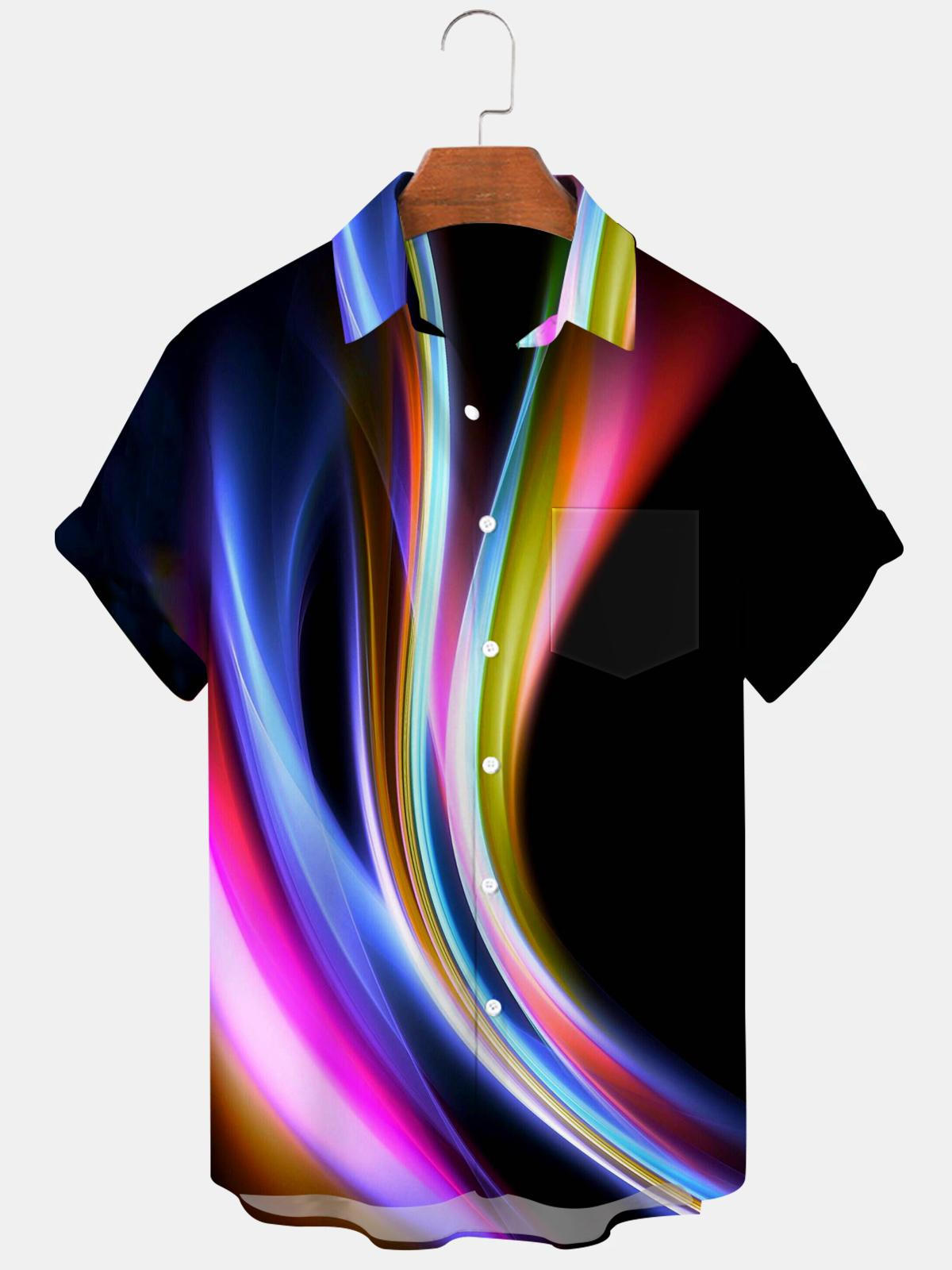 Abstract Men's Shirts With Pocket