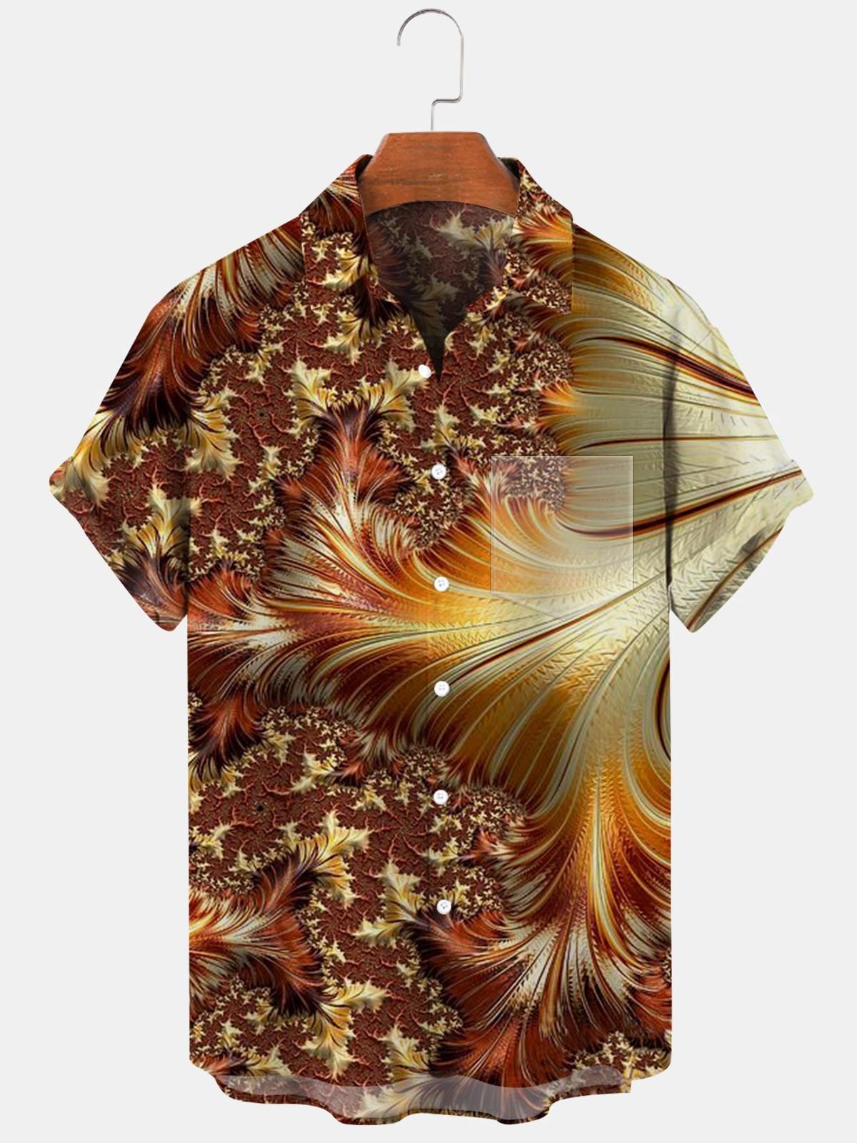 Abstract Men's Shirts With Pocket