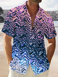 Art Hawaiian Casual Retro Short Sleeve Men's Shirts With Pocket