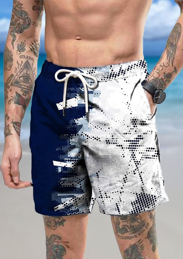 Art Hawaiian Casual Retro Men's Shorts With Pocket