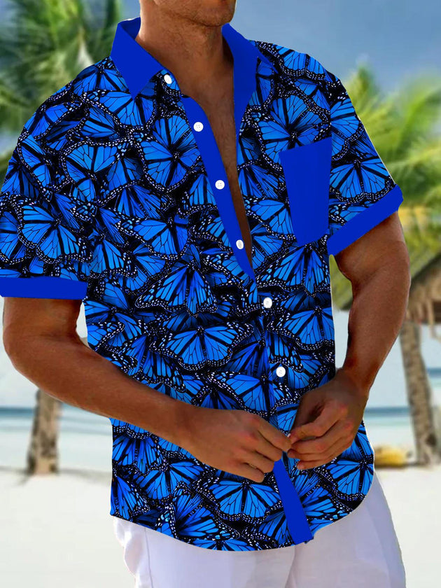 men's Hawaiian shirt front view tropical beach vacation