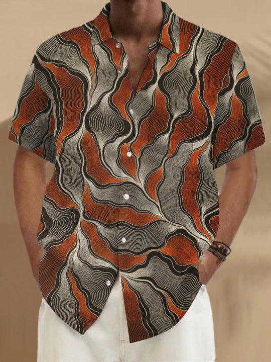 men's geometric print shirt front view