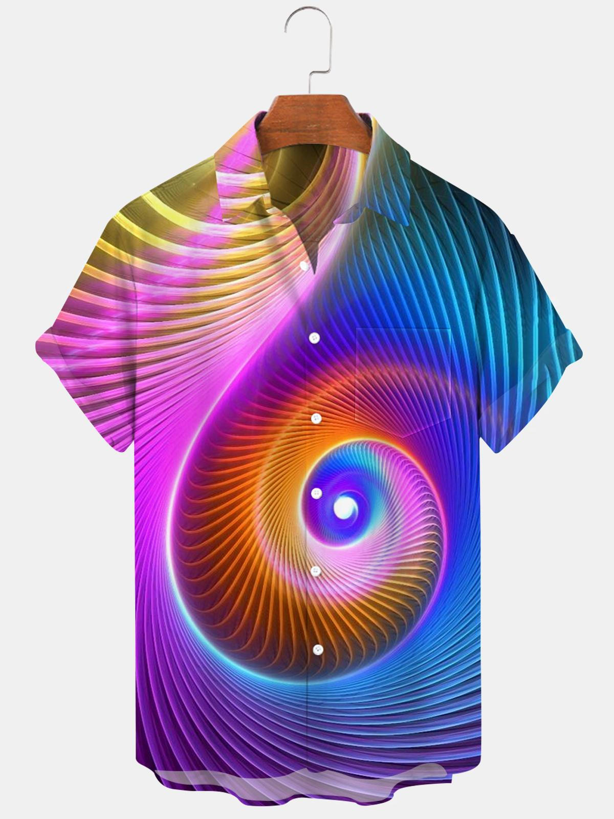 Abstract Men's Shirts With Pocket