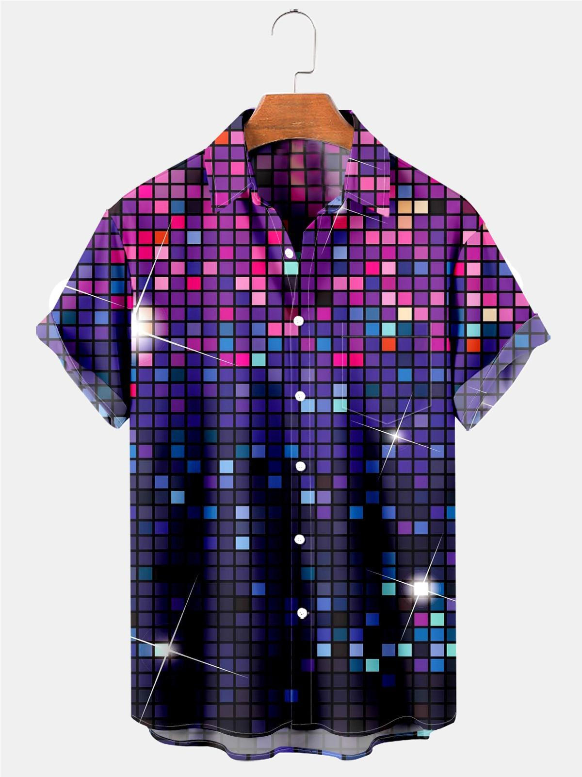 70s Vintage Disco Men's Shirts With Pocket