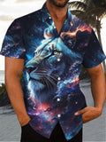 Art Hawaiian Casual Retro Short Sleeve Men's Shirts With Pocket