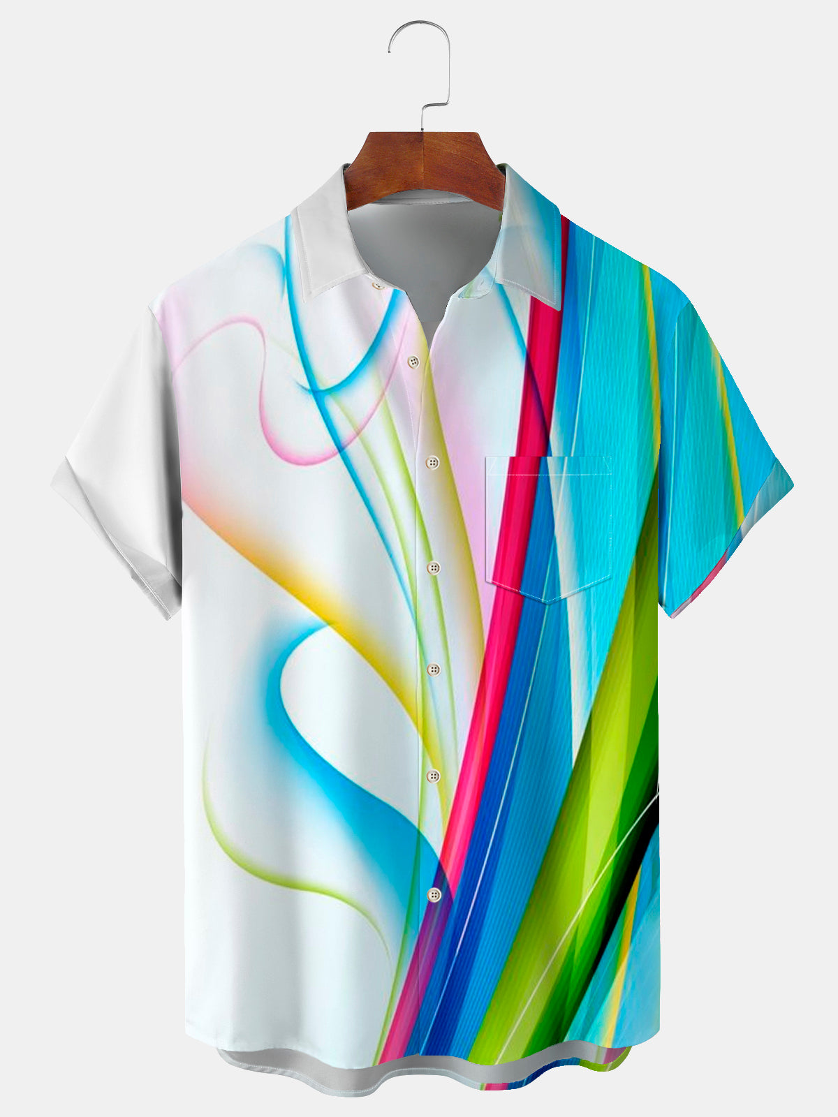 Hawaiian Casual Art Short Sleeve Men's Shirts With Pocket