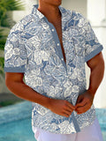 Art Hawaiian Casual Retro Short Sleeve Men's Shirts With Pocket