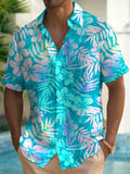 Art Hawaiian Casual Retro Short Sleeve Men's Shirts With Pocket